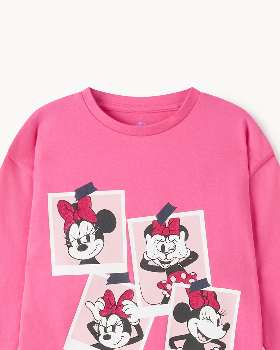 image 1 of Disney Minnie Mouse Pure Cotton Top in Pink