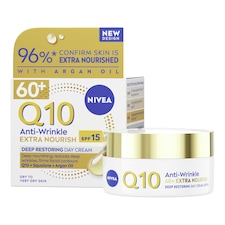 NIVEA Q10 Anti-Wrinkle Day Cream Moisturiser 60+ Skin 50ml