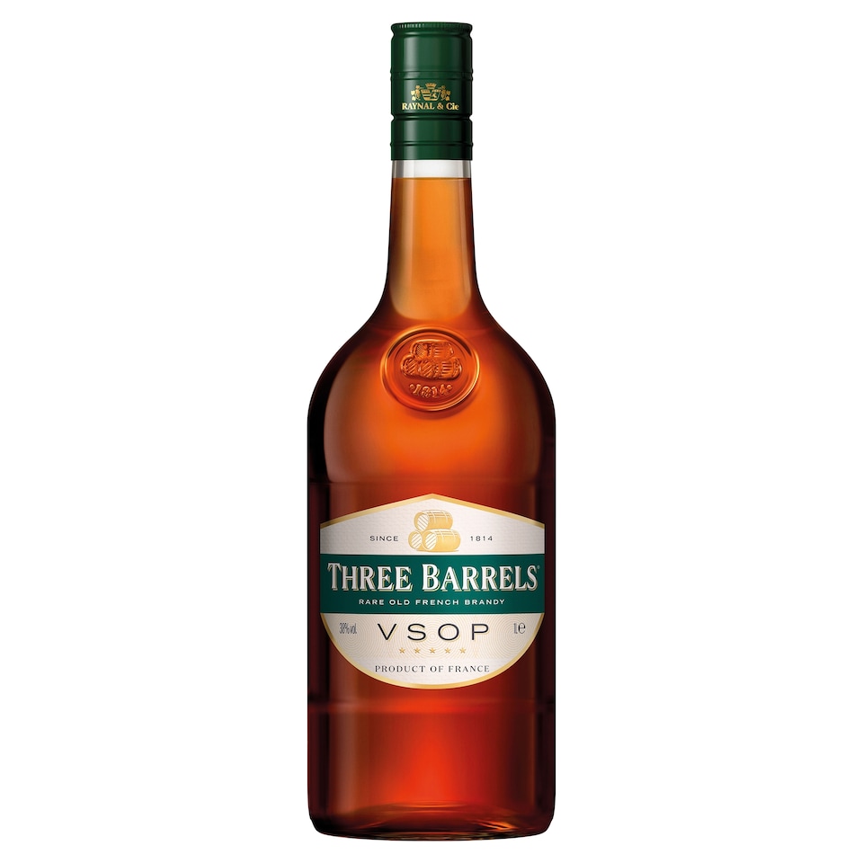 image 1 of Three Barrels Rare Old French Brandy VSOP 1L