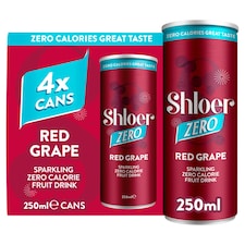 Shloer Zero Calorie Sparkling Red Grape Juice Drink 4 x 250ml 