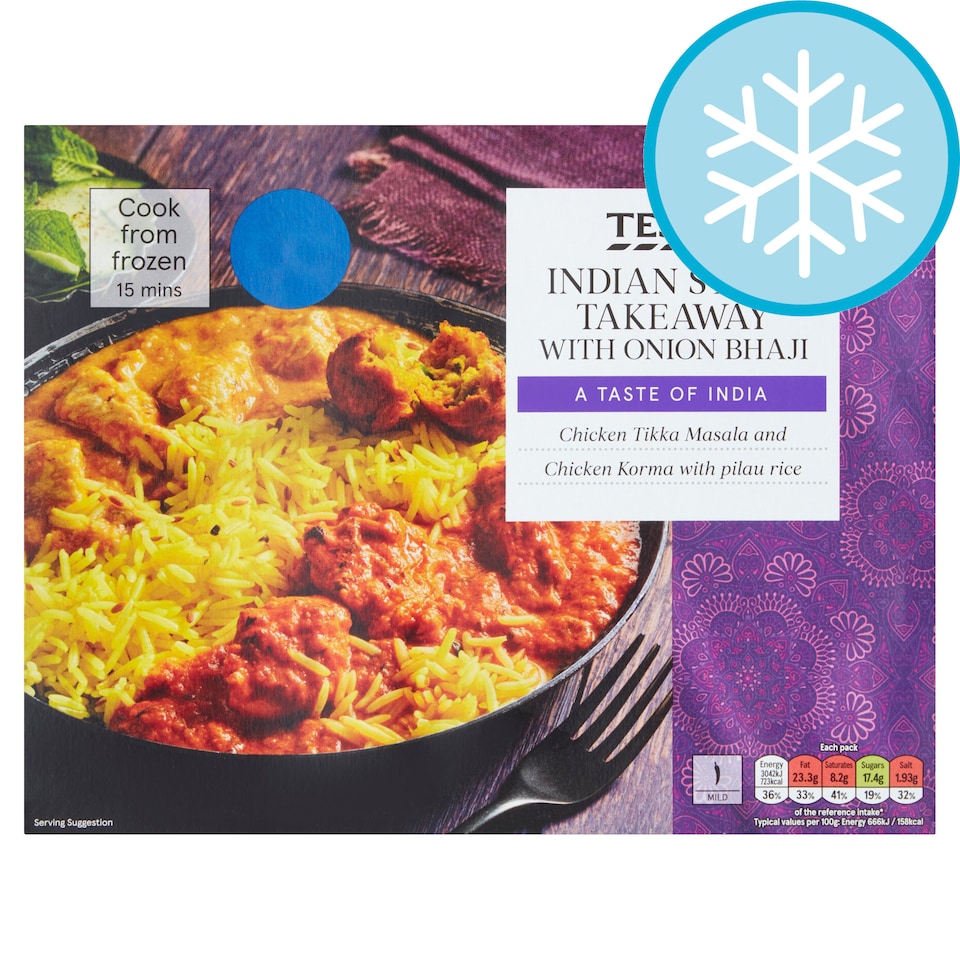 Tesco Indian Style Takeaway with Onion Bhaji 500g Tesco Groceries