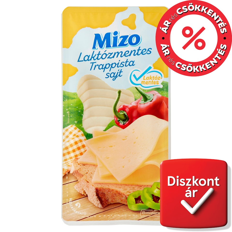Mizo szeletelt laktózmentes trappista sajt 100 g