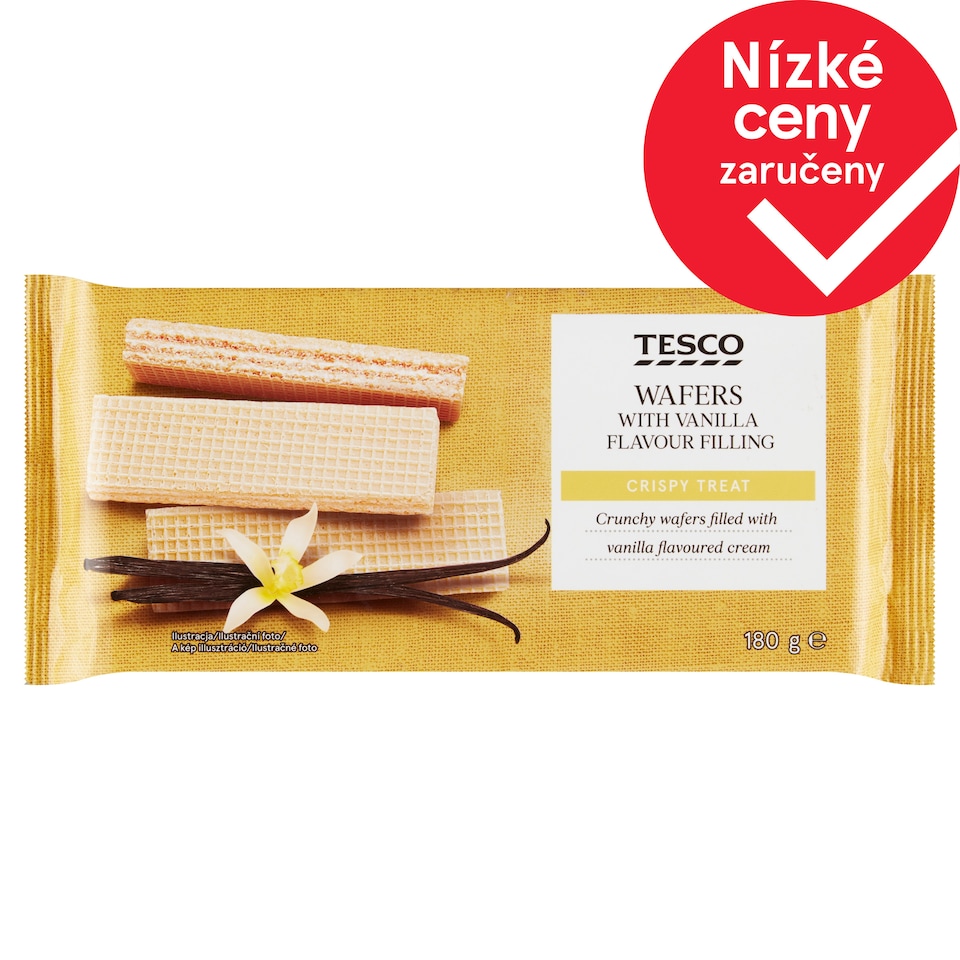 Tesco Oplatky s náplní s vanilkovou příchutí 180g