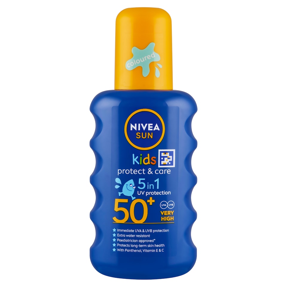 Obrázek 1 pro produkt Nivea Sun Protect & Care Dětský barevný sprej na opalování OF 50+ 200ml