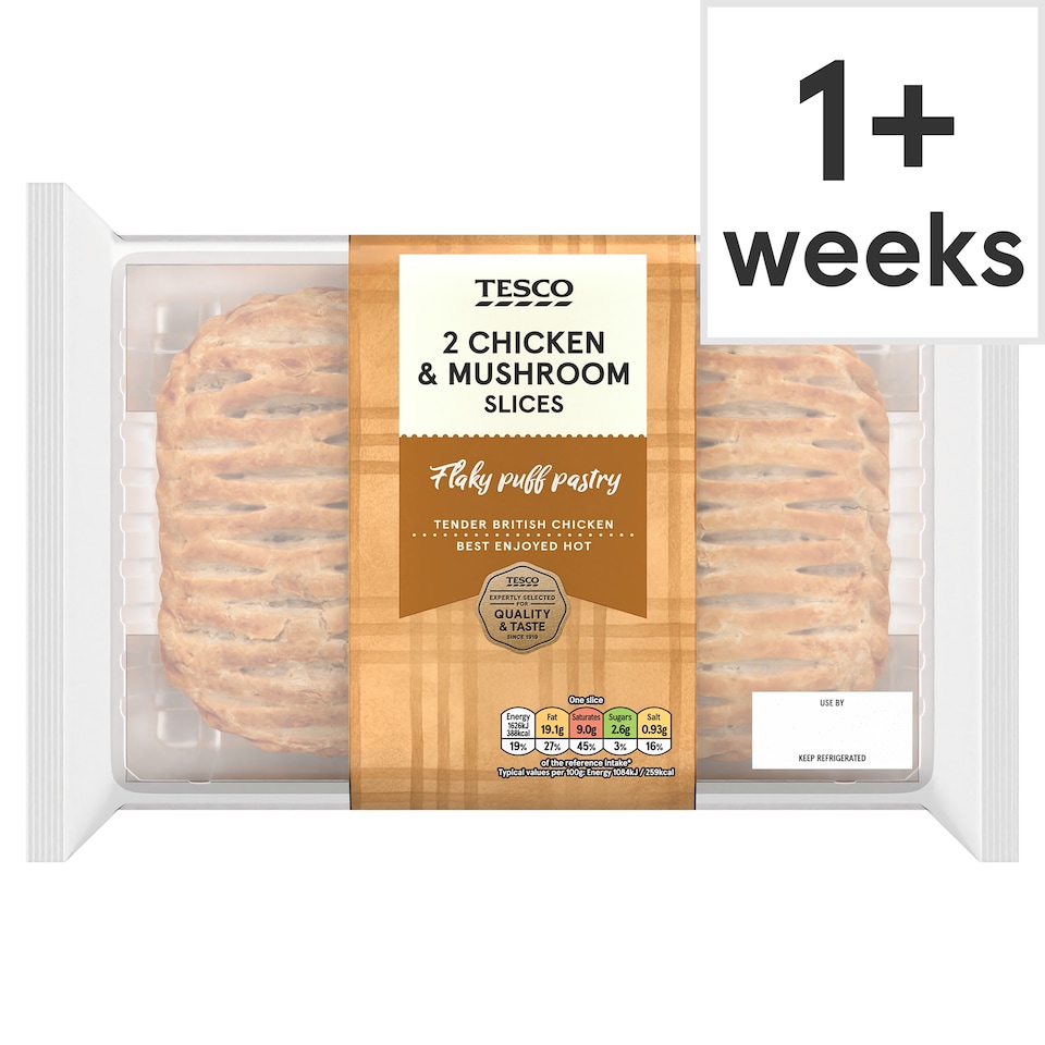 Tesco 2 Chicken & Mushroom Slices 300g