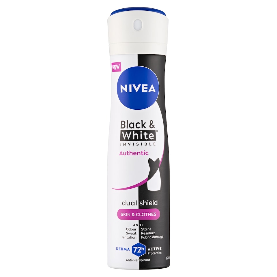 image 1 of Nivea Black & White Authentic Antiperspirant Spray 150ml