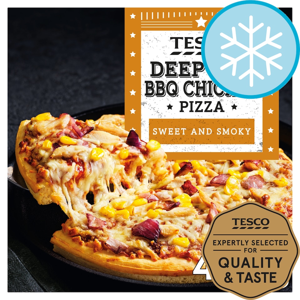 Tesco Deep Pan Bbq Chicken Pizza 406G
