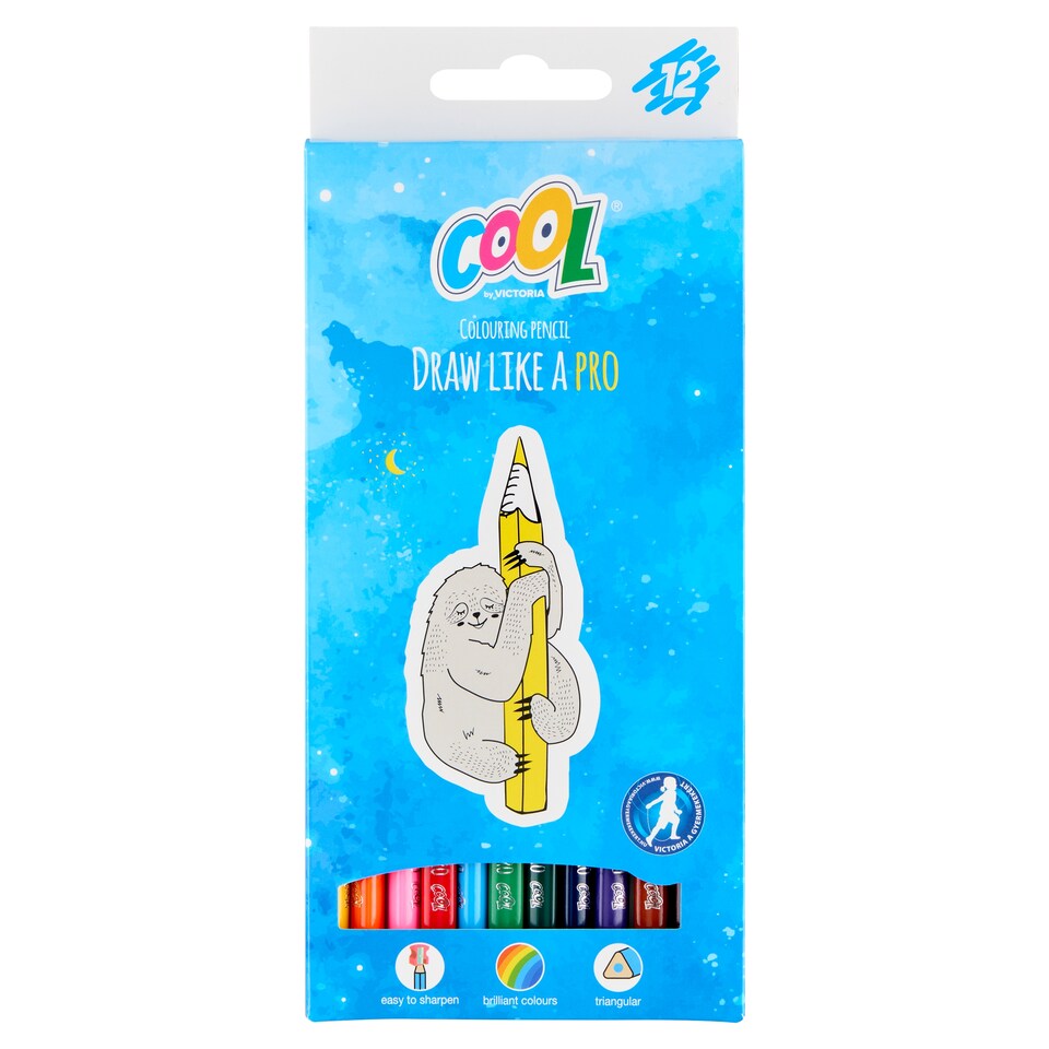 Cool by Victoria Draw Like A Pro háromszögletű színes ceruzakészlet 12 db