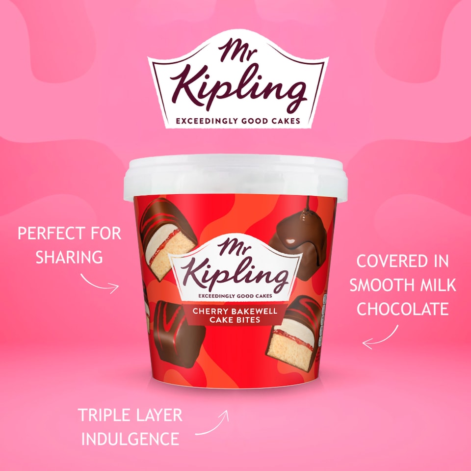 image 1 of Mr Kipling Cherry Bakewell Mini Cake Bites 220g