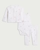 image 1 of F&F Baby 3-Piece Pure Cotton Cardigan, Bodysuit and Leggings Set in White
