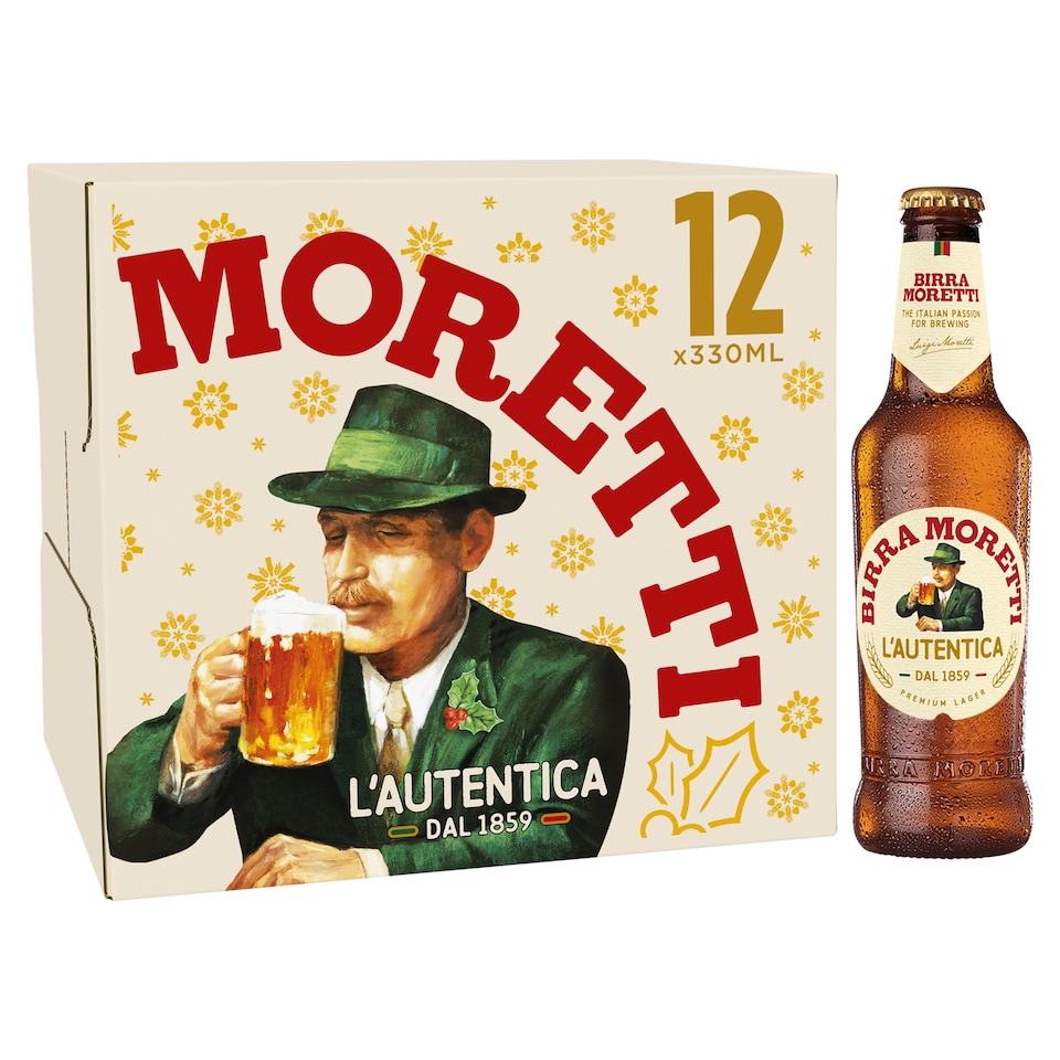 image 1 of Birra Moretti Premium Lager Beer Bottle 12x330ml