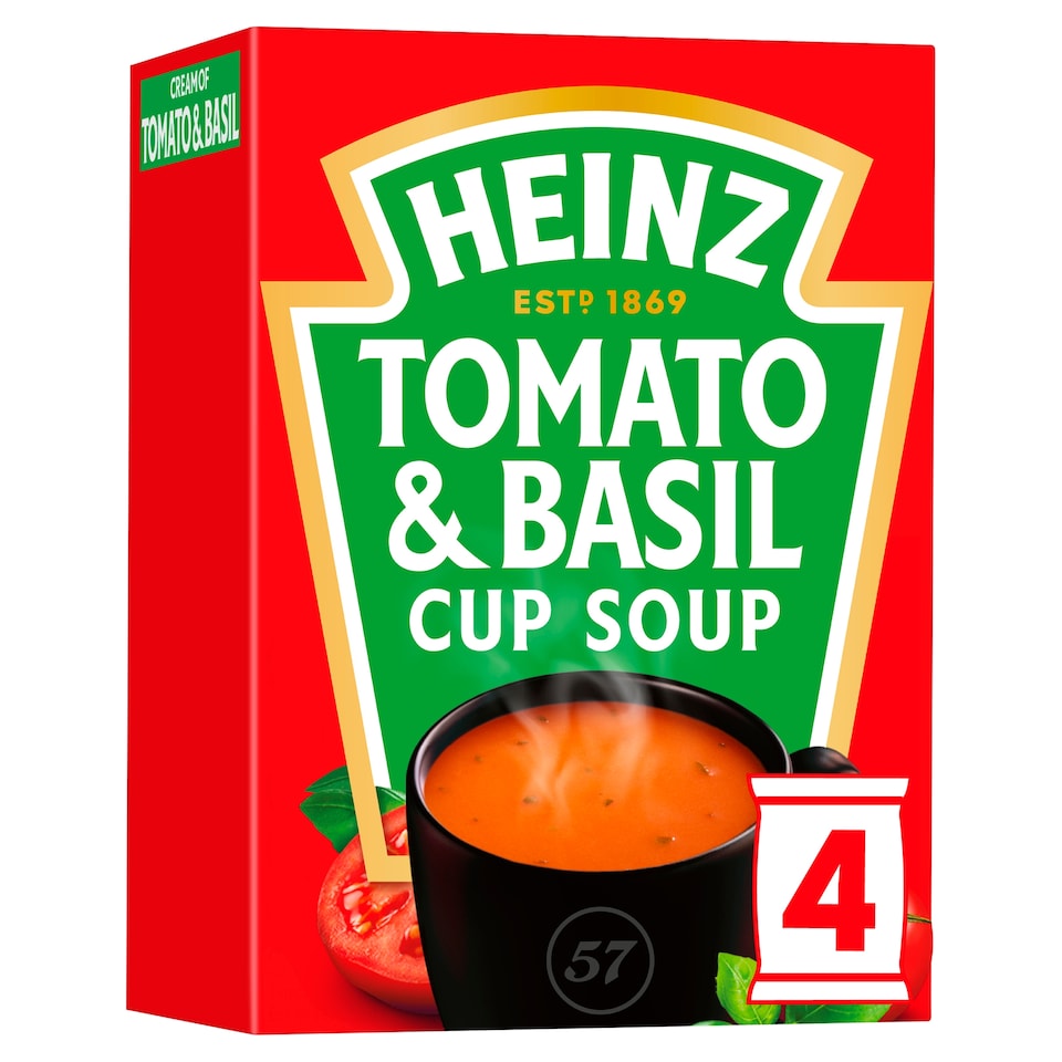 image 1 of Heinz Tomato & Basil Cup Soup 4 Pack 88G