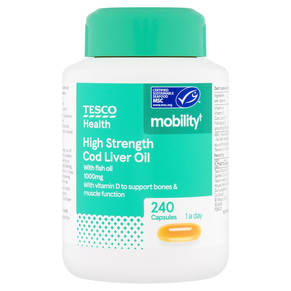 Tesco Health High Strength Cod Liver Oil 240 Capsules