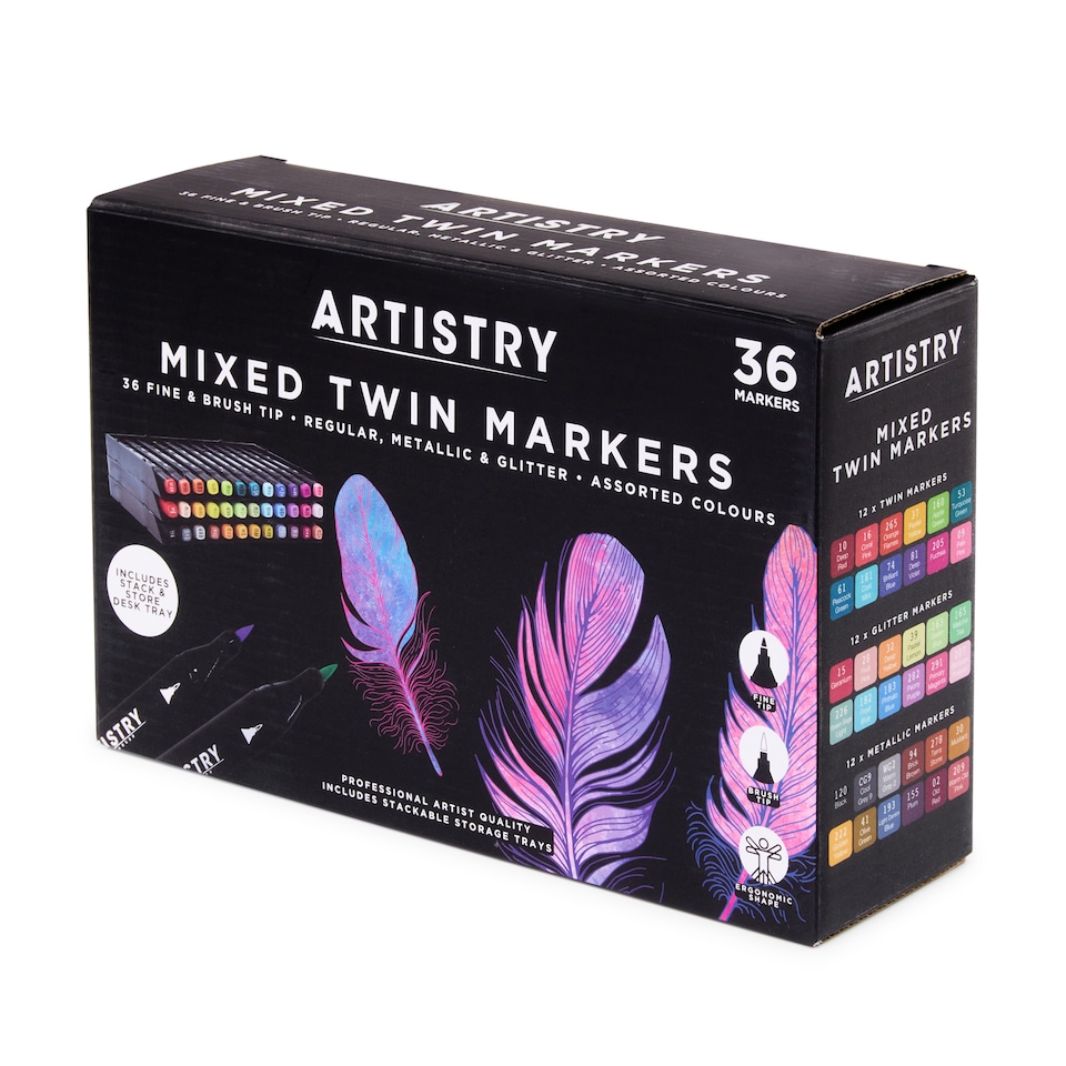 image 1 of Artistry Mixed Twin Markers 36 Pack