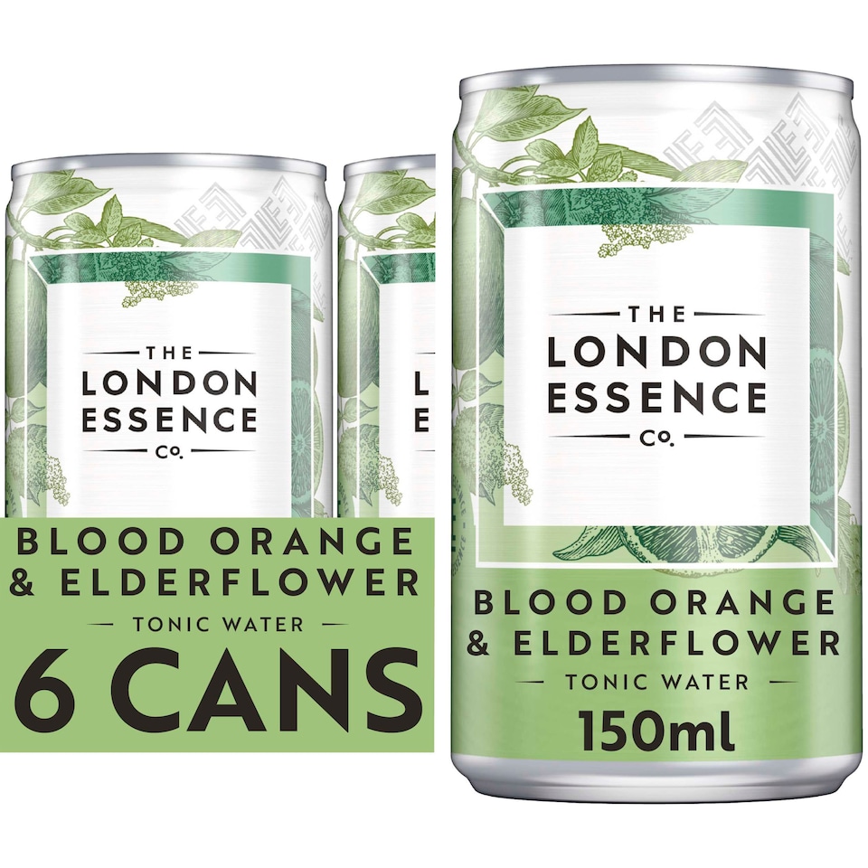 image 1 of London Essence Orange & Elderflower Tonic Water Cans 6x150ml