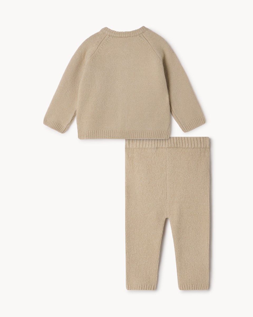 image 1 of F&F Baby Check Cardigan and Trousers Set in Brown