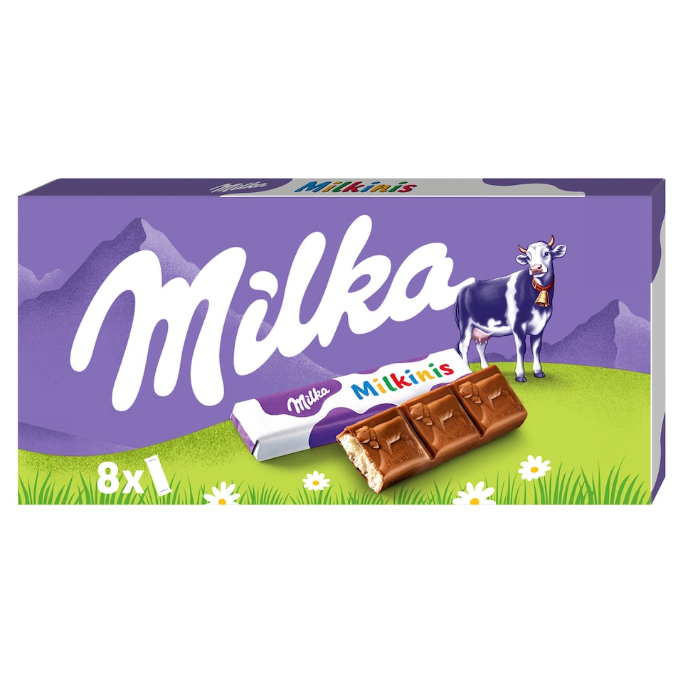 image 1 of Milka Milkinis Milk Chocolate Bars with Milk Filling 8 pcs 87.5g