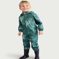 F&F Boys Dinosaur Print Shower Resistant Puddlesuit in Multi