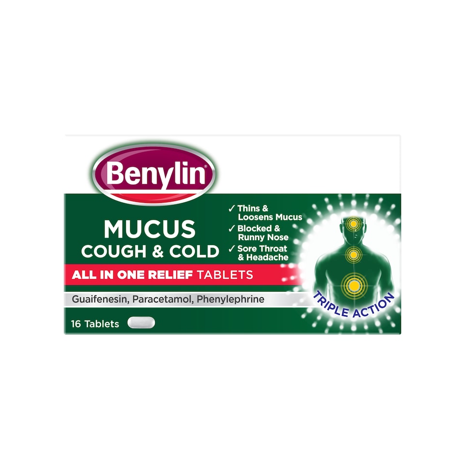 image 1 of Benylin Mucus Cough & Cold All In One Relief Tablets - 16s