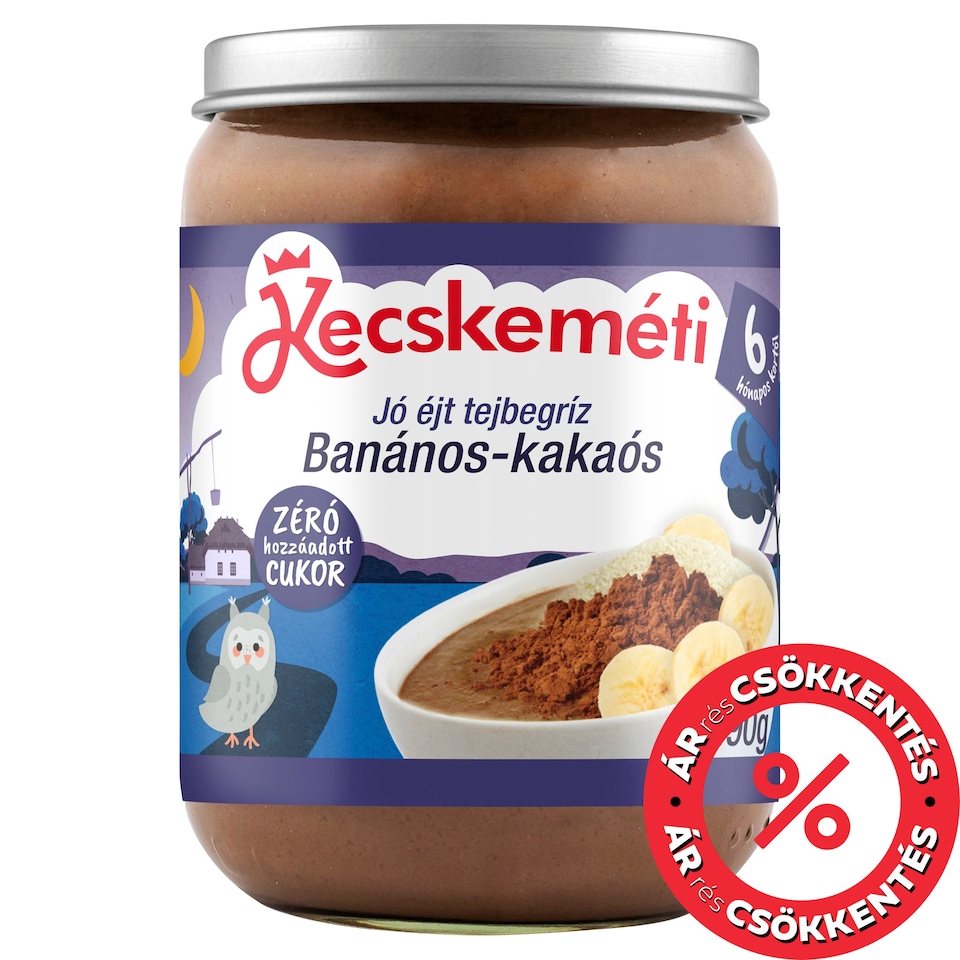 Kecskeméti Jó éjt tejbegríz banános-kakaós bébidesszert 6 hónapos kortól 190 g