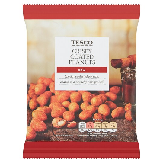 Tesco Bbq Flavoured Coated Peanuts 200G Tesco Groceries