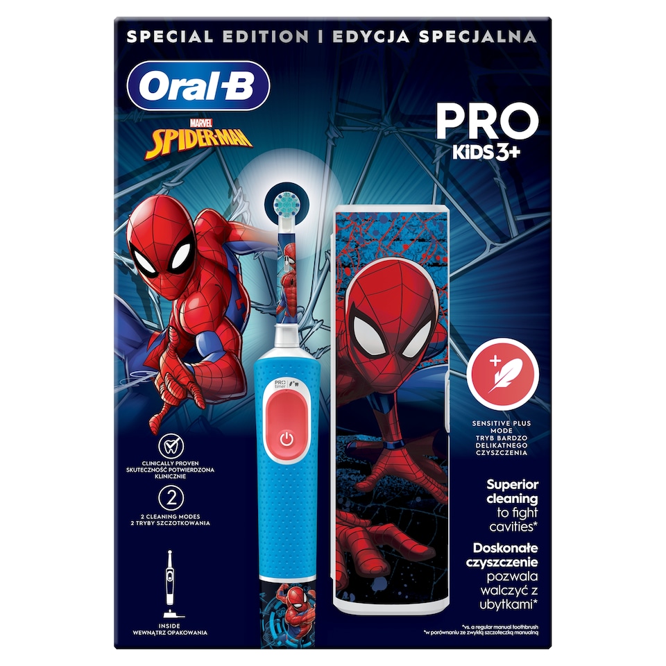 obrázok 1 z Oral-B Pro Kids Spiderman Elektrická Zubná Kefka
