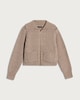 image 4 of F&F Boucle Textured Zip Up Cardigan with Wool in Mink