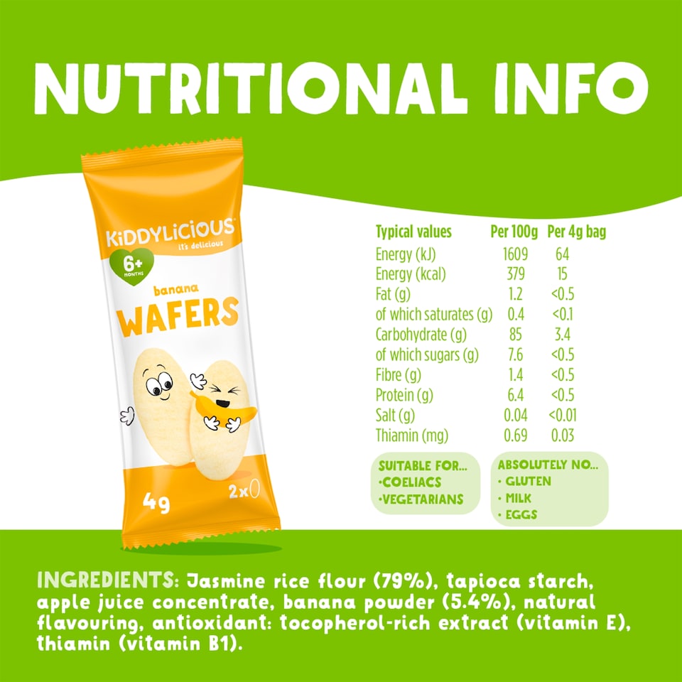 image 1 of Kiddylicious Wafers Banana 40G