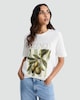 image 2 of F&F Pure Cotton Olive Graphic T-Shirt in Cream