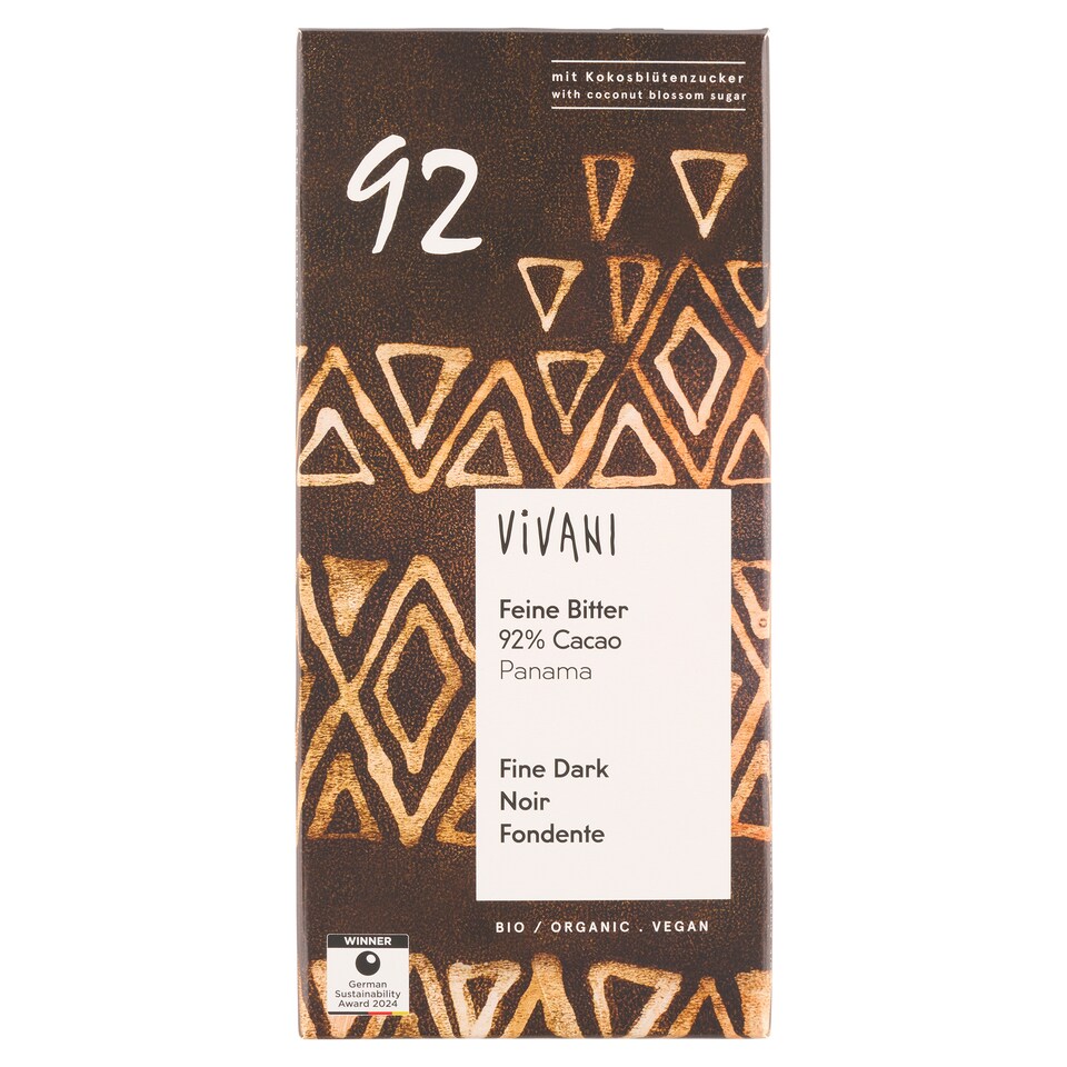Obrázek 1 pro produkt Vivani Bio hořká čokoláda 92% 80g