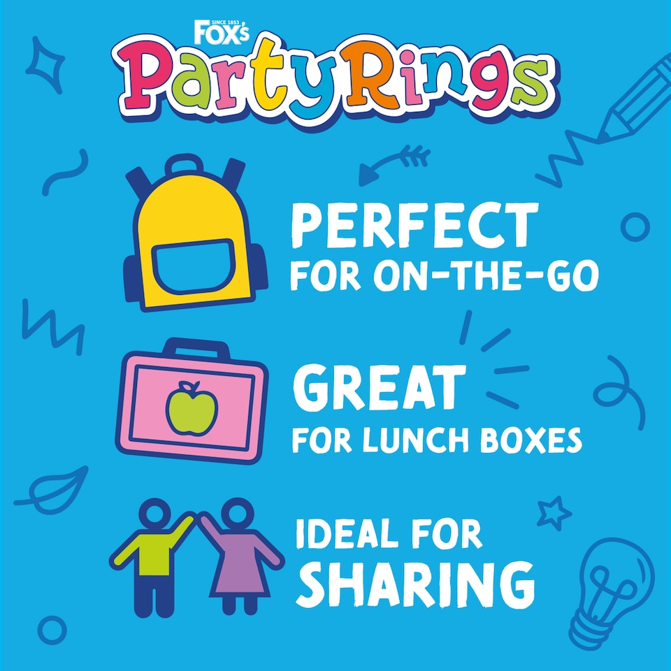 image 1 of Fox's Party Rings Mini Biscuits Multipack, 6 x 21g