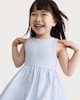 image 2 of F&F Girls Cotton Rich Broderie Sleeveless Dress in Blue