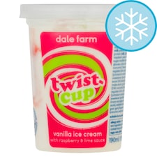 Dale Farm Twist Cup Vanilla Ice Cream with Raspberry & Lime Sauce 190ml
