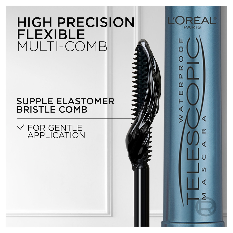image 1 of L'Oréal Paris Telescopic Mascara, Black Waterproof, 7.7ml