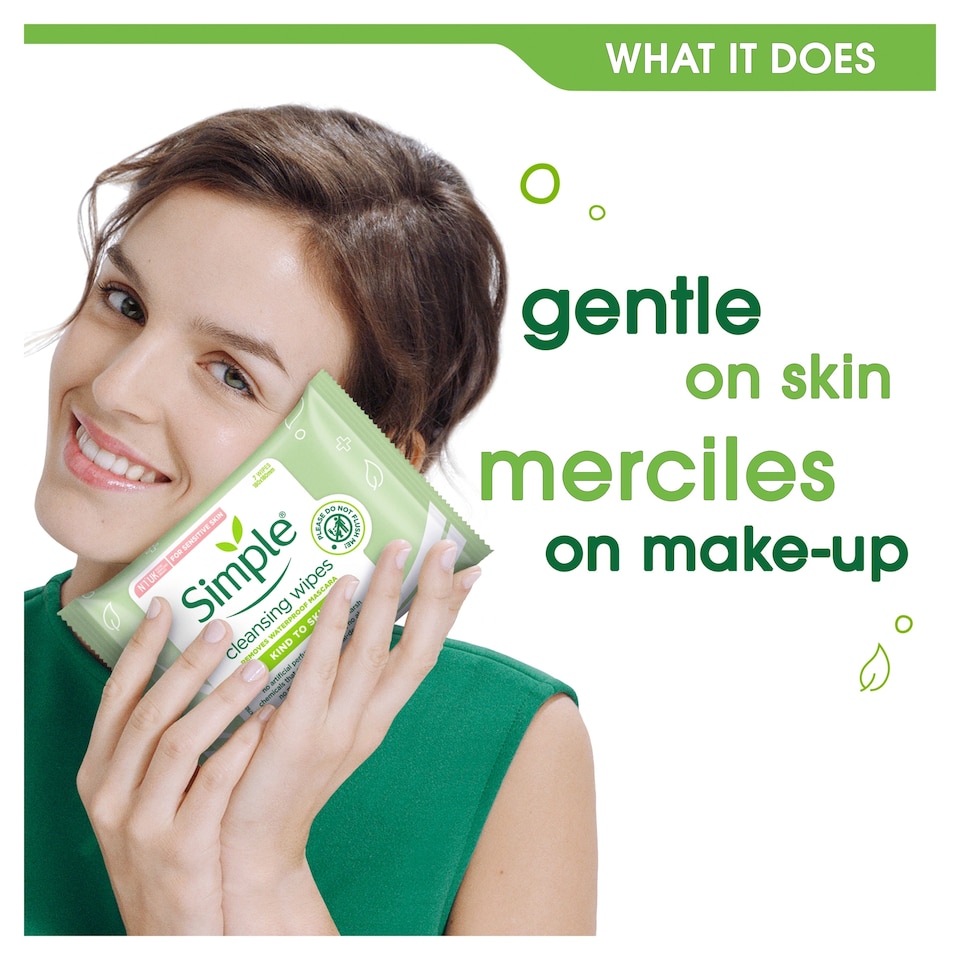 image 1 of Simple Kind To Skin Cleansing Face Wipes 7 Pack