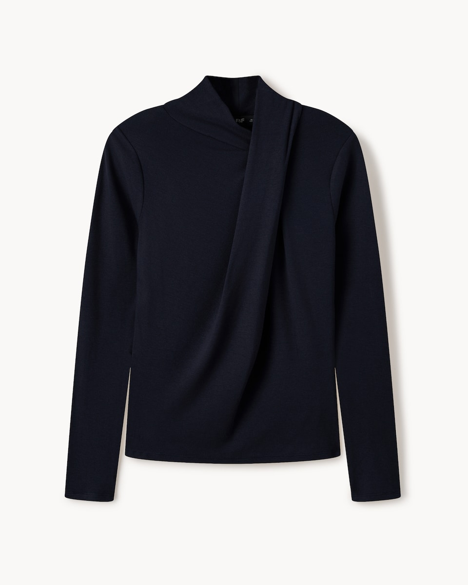 image 1 of F&F Long Sleeved Twist Front Top in Burgundy