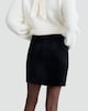 image 3 of F&F Velvet Button Front Mini Skirt in Black