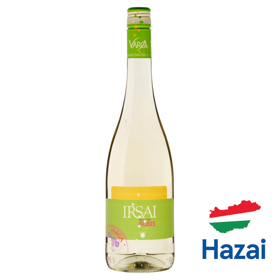 Varga Irsai Olivér Bubis szénsavas száraz fehér tájbor 10% 0,75 l