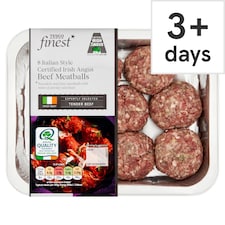 Tesco Finest 8 Italian Style Certified Irish Angus Beef Meatballs 400g