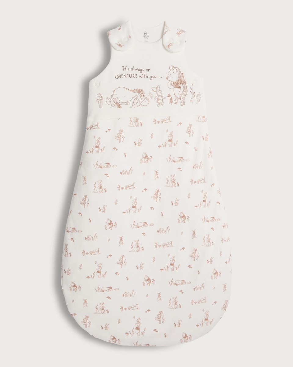 image 1 of Disney Winnie the Pooh Pure Cotton 2.5 Tog Sleeping Bag in White