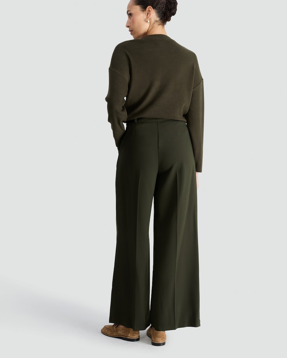 image 1 of The F&F Edit Super Wide Leg Trousers in Green