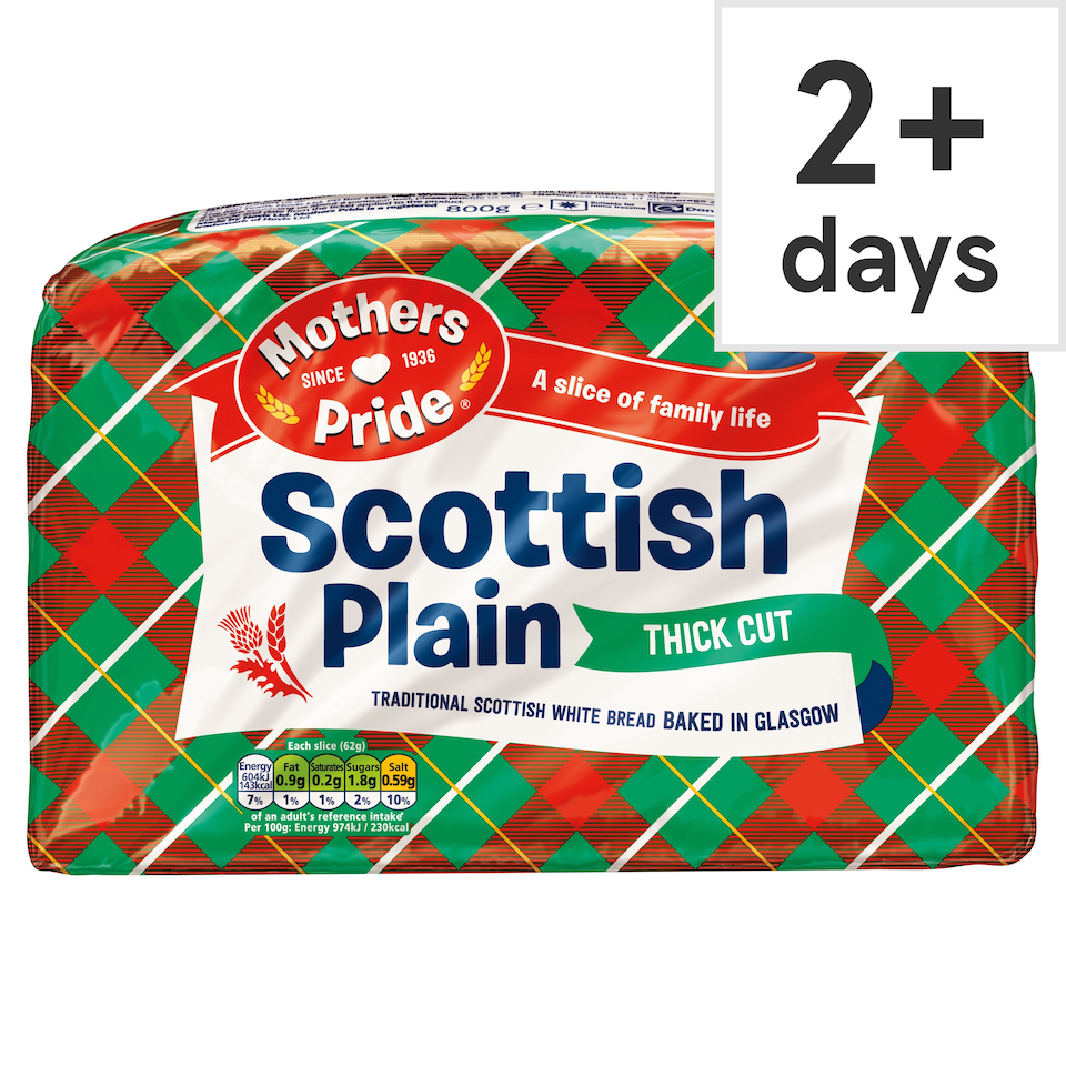 Mothers Pride Scottish Plain Thick Cut White Bread 800g