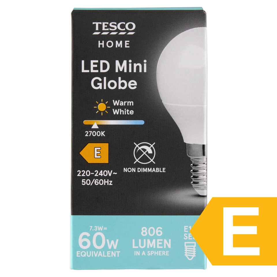 image 1 of Tesco Home LED Mini Globe 7.3W E14 Warm White Light 1 pc