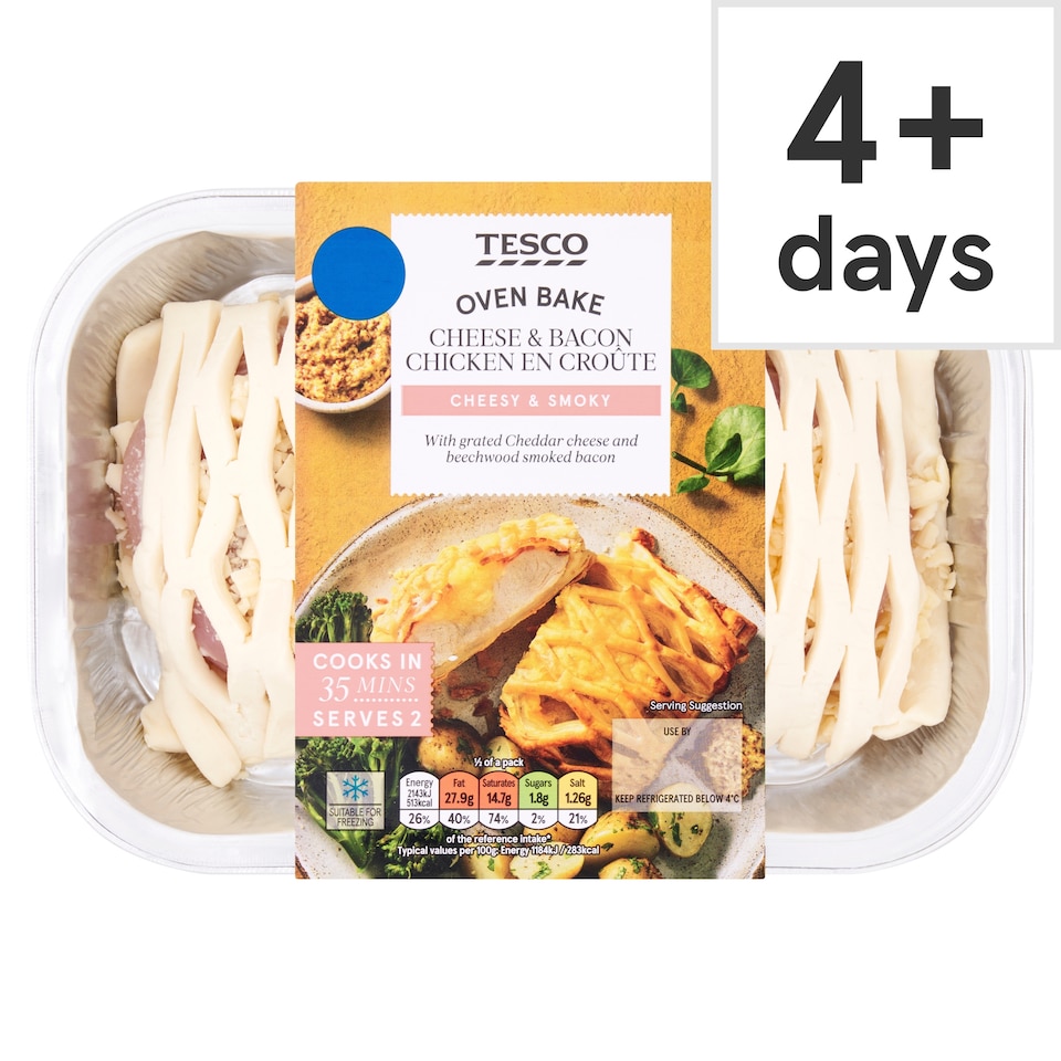 Tesco Cheese & Bacon En Croute 410G