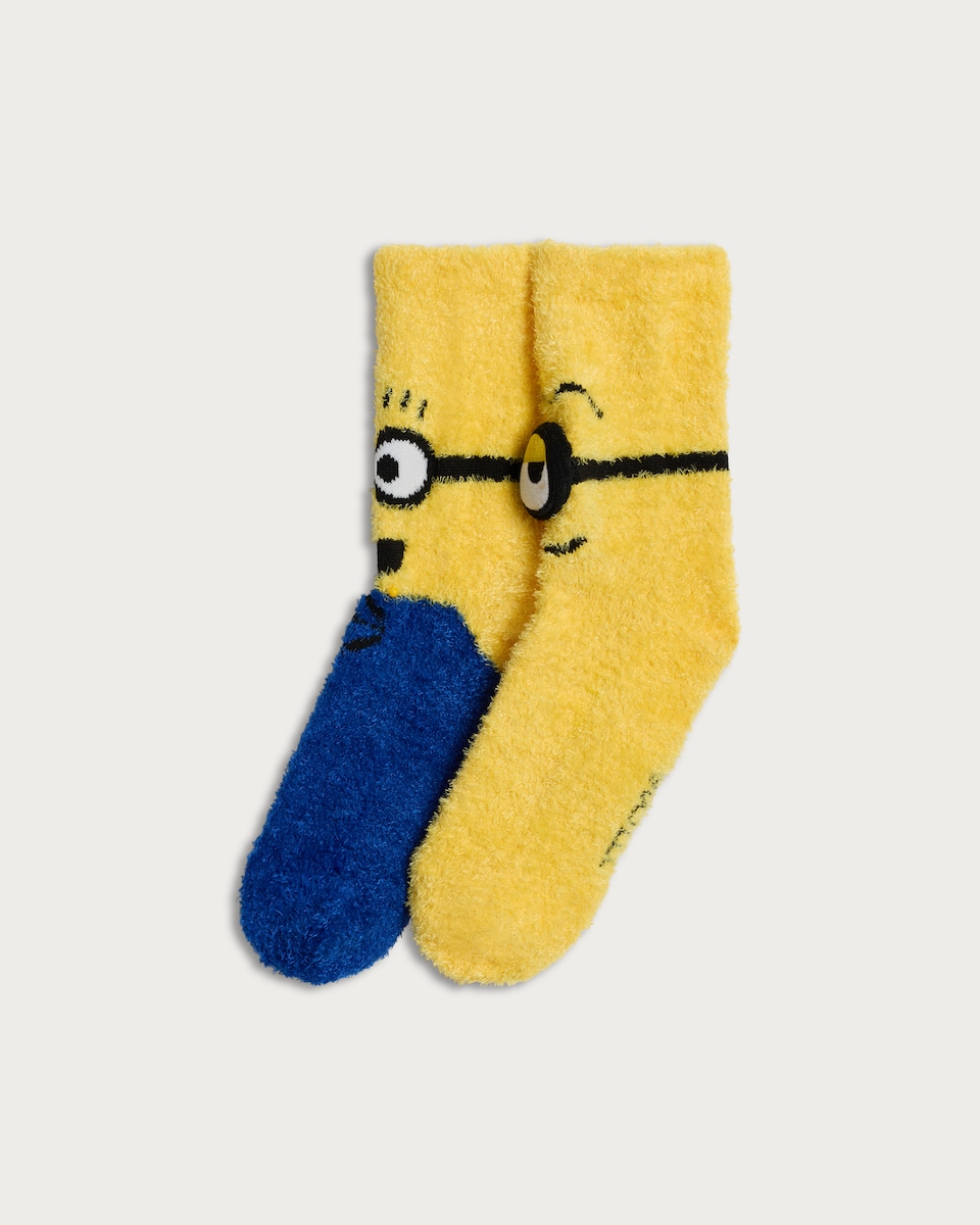Minions 2-Pack Fluffy Cosy Socks in Yellow
