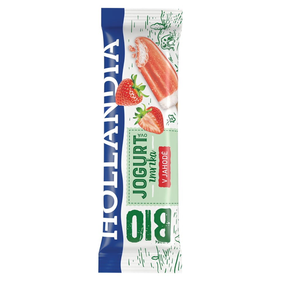 Hollandia Bio jogurtová zmrzka v jahodě s kulturou BiFi 50ml