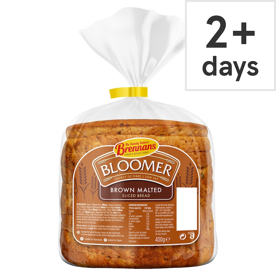 Brennans Brown Malted Bloomer Sliced Bread 400g