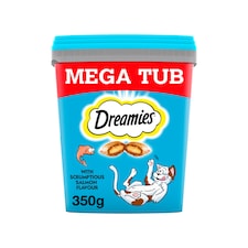 Dreamies Salmon Adult Cat Treats Tub 350G