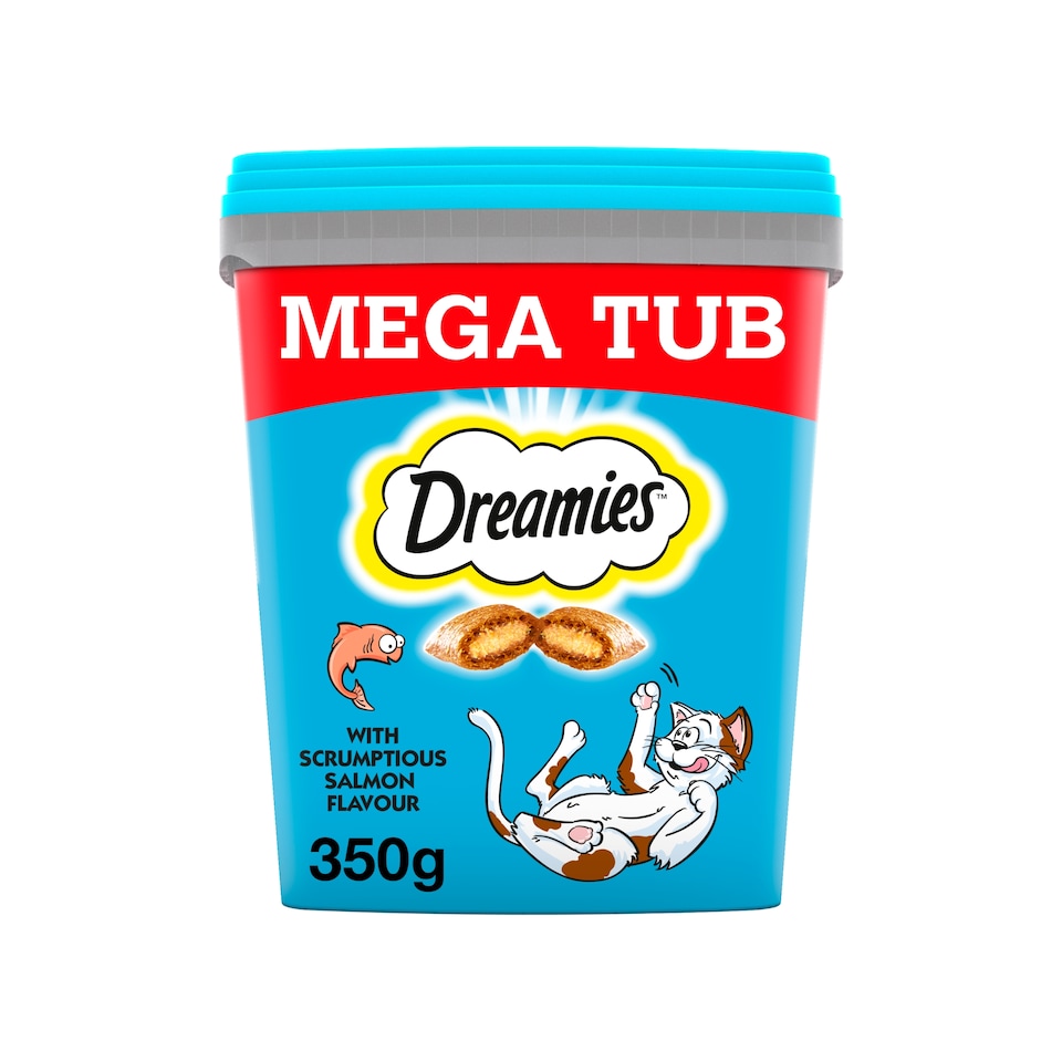 image 1 of Dreamies Salmon Adult Cat Treats Tub 350G