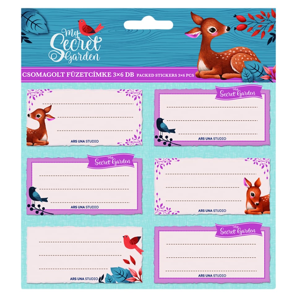 image 1 of Booklet Labels for Girls 3 x 6 pcs